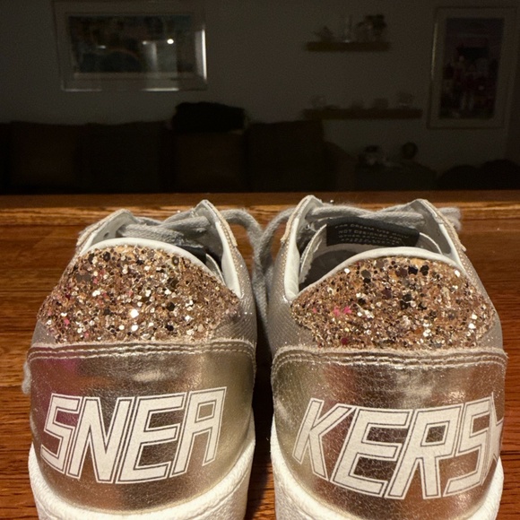 Golden Goose 36 NEW Gold Grid Glitter Ballstar - Picture 4 of 8